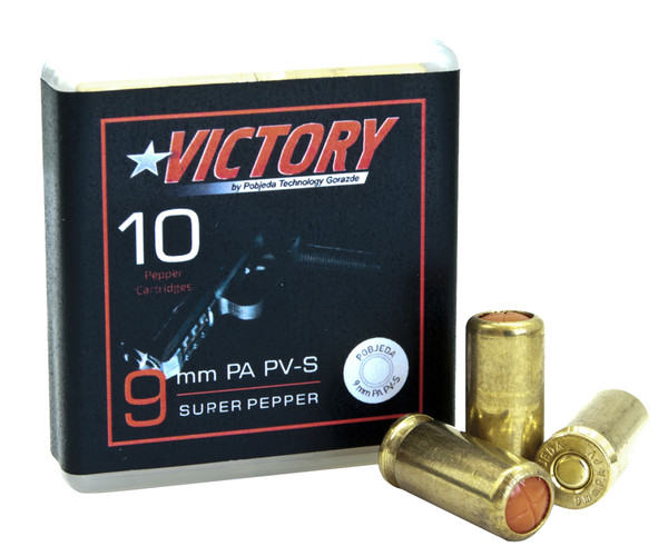 Plynové náboje PV-S 9mm pistole 10ks Supra Pepper Pobjeda Victor